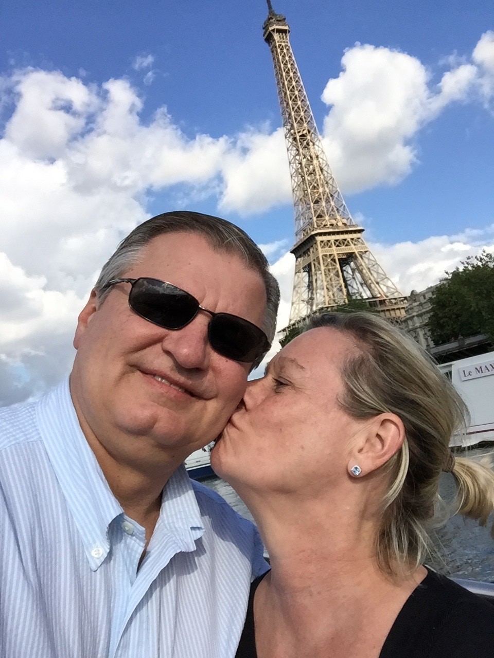 Gary and Rachel in Paris near the Eiffel Tower